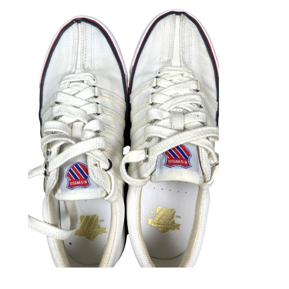 K-Swiss Women White Canvas Low Top Sneakers Size 7 50th Anniversary 93956-954-M - Picture 13 of 15